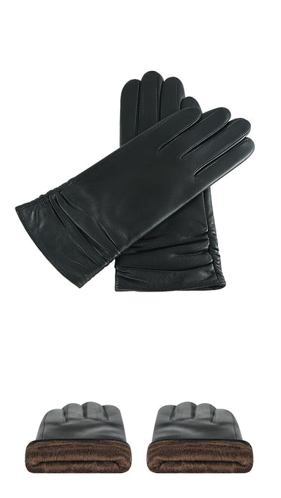 Guantes de Cuero para Motocicleta Invierno Mujer - Abrigo Térmico Reforzado - Image 10
