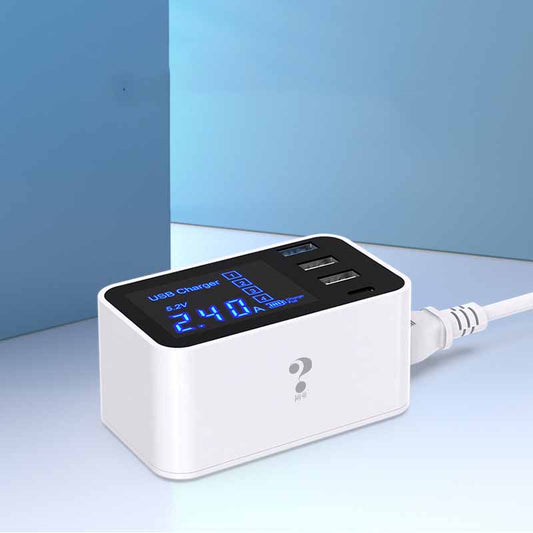 Cargador Rápido Multi-Puerto con Pantalla Inteligente y 4 USB Tipo-C