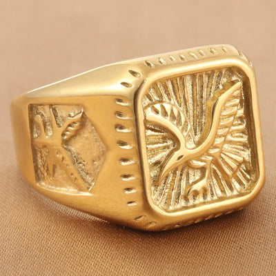 Anillo de Acero Inoxidable con Águila para Hombre - Image 10