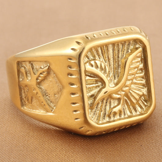 Anillo de Acero Inoxidable con Águila para Hombre - Image 10