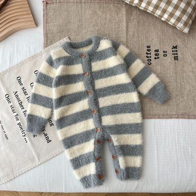 Pijama Enterizo para Bebé con Pelaje de Visón y Rayas - Image 22