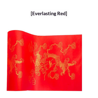 Papel para Caligrafía con Dragón Dorado y Patrones de Nubes Auspiciosas - Image 10