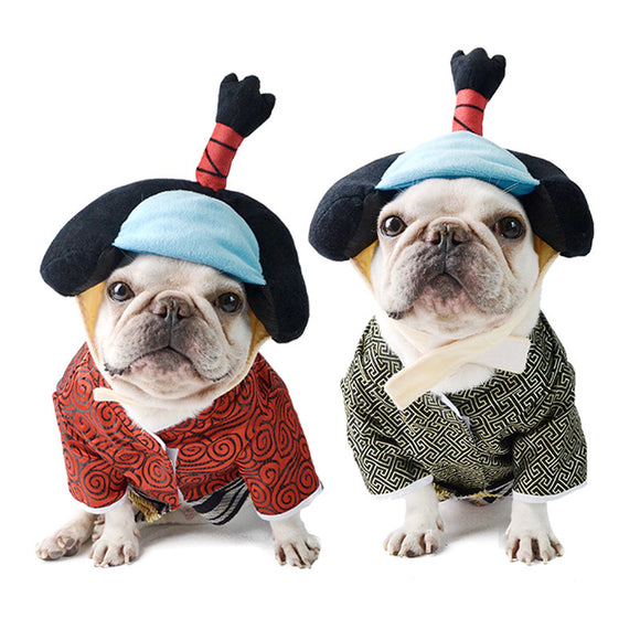 Disfraz de Guerrero Samurái para Perros - Estilo Kimono Japonés