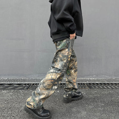 Jeans Hombre Patrón Camuflaje Árbol Corte Recto Oversize - Image 4