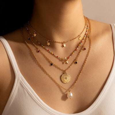 Collar Colgante Estrella de Perlas de Arroz Multicolor - Image 6