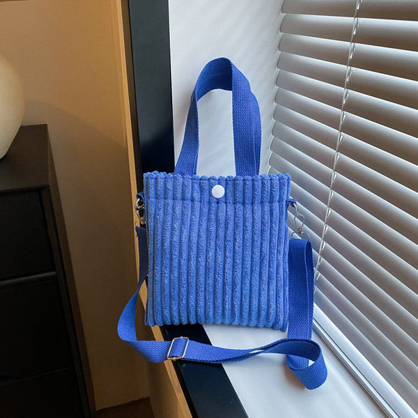 Bolsa Bandolera Corduroy Bucket Estilo Minimalista - Image 3