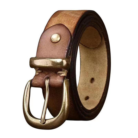Cinturón de Cuero Vintage con Hebilla de Pasador - Piel Curtida Envejecida - Image 6