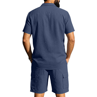 Conjunto Camisa Tipo Polo con Solapa y Shorts Multibolsillos - Image 20