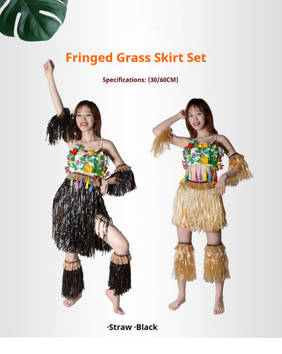 Traje Hawaiano Falda de Paja para Fiestas Tropicales - Image 11