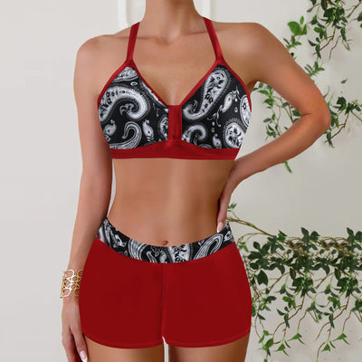 Bikini Reductor Estampado con Halter Ajustable para Mujer - Image 3