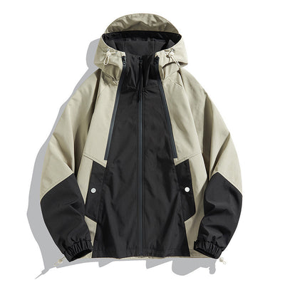 Chaqueta Bomber Impermeable y Cortavientos para Parejas - Diseño Color Block Casual - Image 4