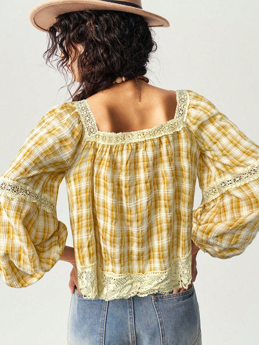 Blusa de Encaje Patchwork para Mujer - Image 23