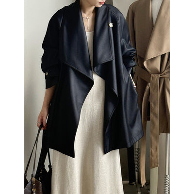 Chaqueta Cortavientos Suelta con Solapa Ancha para Mujer - Colección Otoño - Image 4