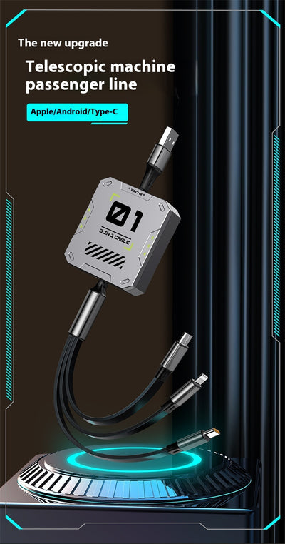 Cable de Carga Rápida 3 en 1 - 100W con Conector Telescópico - Image 14