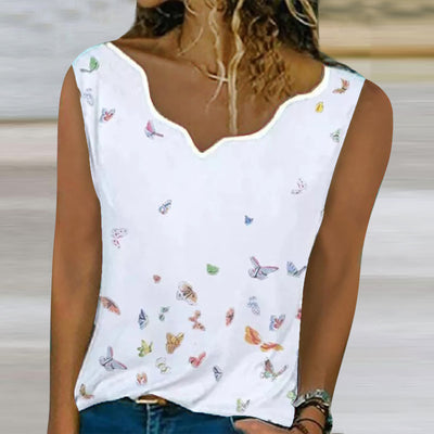 Camiseta Básica de Manga Corta con Cuello Irregular Estampado - Image 8