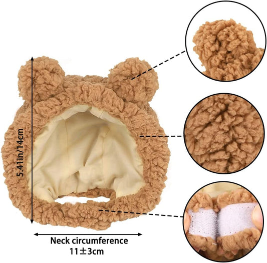 Gorro Disfraz de Osito Cálido para Gatos y Mascotas Pequeñas - Image 2