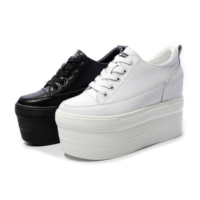 Zapatos de Mujer con Suela Gruesa Elevada y Cordones - Cuero Premium - Image 21