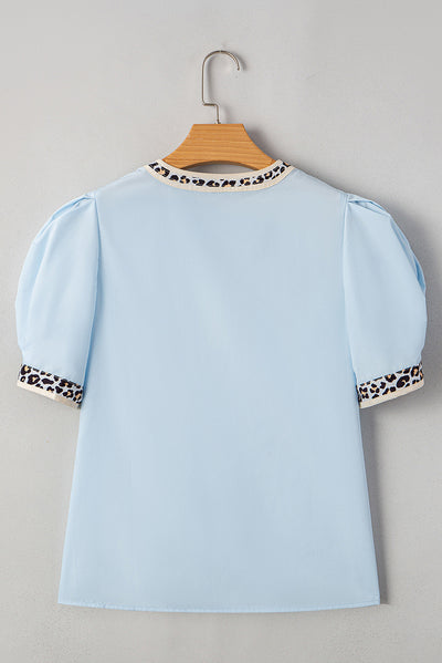 Blusa de Gasa con Cuello V y Mangas Abullonadas - Image 14