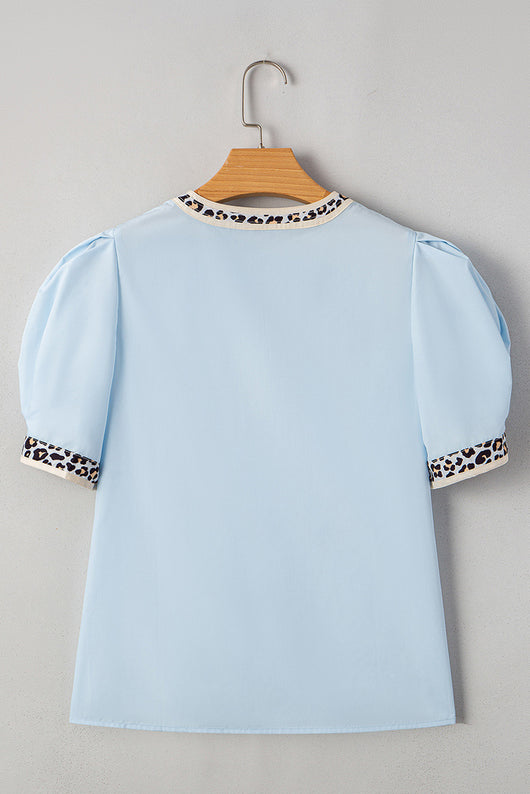 Blusa de Gasa con Cuello V y Mangas Abullonadas - Image 14