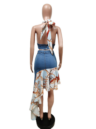 Traje Dos Piezas con Falda Plisada y Tela Elástica - Image 11