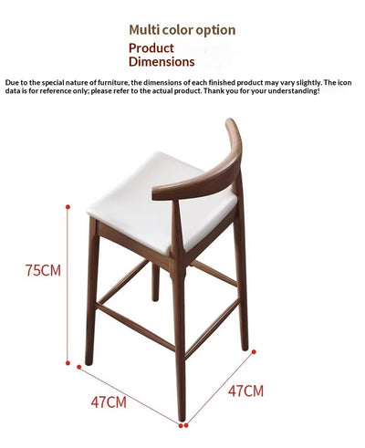 Taburete Minimalista Nórdico en Madera Maciza con Detalles en Cuerno - Image 23