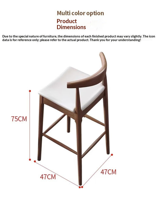Taburete Minimalista Nórdico en Madera Maciza con Detalles en Cuerno - Image 23