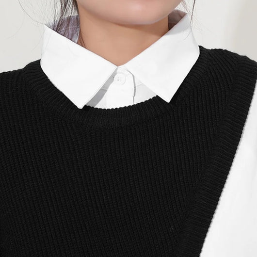 Conjunto Dos Piezas: Chaleco Diseño Irregular y Camisa Blanca - Image 11