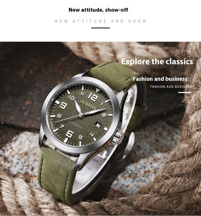 Reloj Mecánico Automático Retro Cuero Genuino Estilo Ejecutivo - Image 9