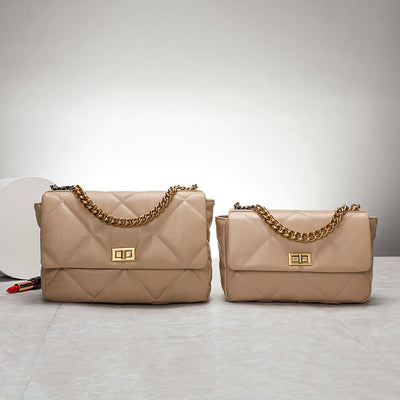 Bolso de Piel Gamuza con Cadena Rombo - Bolso Bandolera Elegante - Image 9