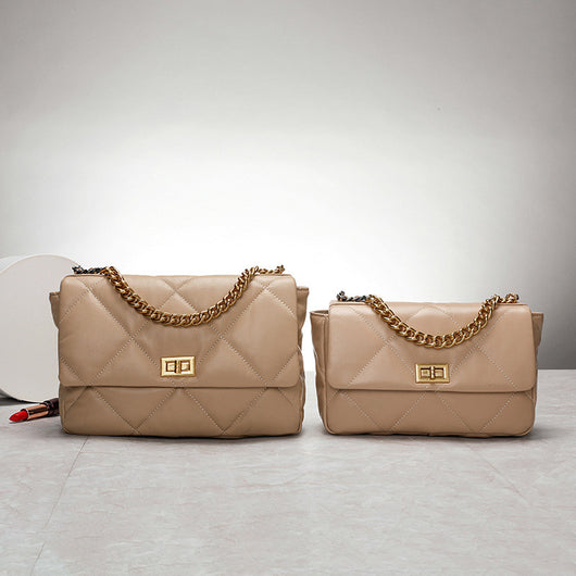 Bolso de Piel Gamuza con Cadena Rombo - Bolso Bandolera Elegante - Image 9