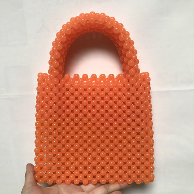 Bolso de Mano Tejido con Cuentas - Cartera de Noche Cuadrada Compacta - Image 3