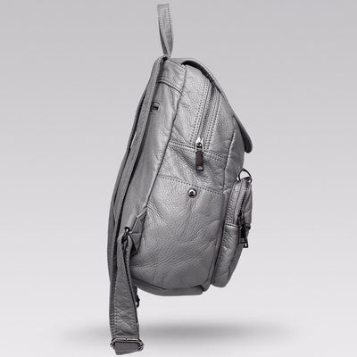 Mochila de Cuero Suave Versátil para Viajes y Uso Diario - Image 5