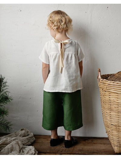 Playera Infantil de Algodón y Lino Estilo Mori - Manga Corta Verano - Image 13