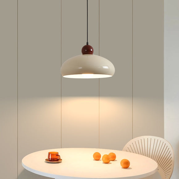 Lámpara Colgante Minimalista de Hierro en Tonos Crema para Sala