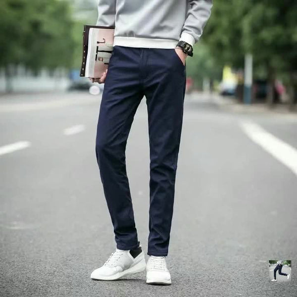 Pantalones Vaqueros Gruesos Forrados de Terciopelo para Hombre - Tendencia Juvenil Otoño Invierno
