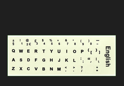 Pegatinas de Teclado Luminosas Multiidioma - Árabe, Tailandés, Hebreo, Francés, Italiano, Alemán - Image 21