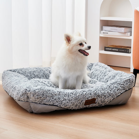 Cama Velvet Swirl para Perros Pequeños y Medianos con Cojín Removible y Efecto Calmante - Image 6