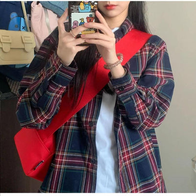 Camisa Cuadriculada Suelta y Fresca para Mujer - Image 10