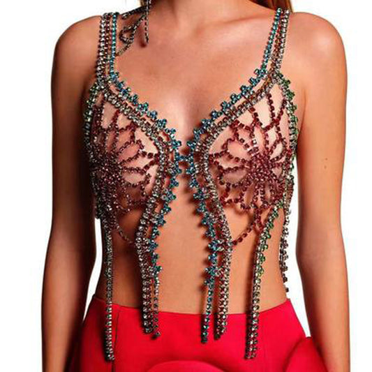 Cadena Corporal de Cristal con Strass Brillante para Mujer