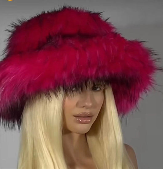 Gorro Punk de Piel de Mapache Grueso - Abrigo Ecológico para Otoño e Invierno - Image 43