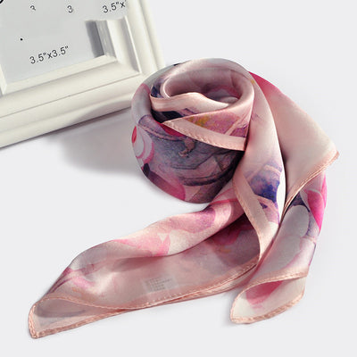 Pañuelo de Seda Cuadrado para Mujer con Diseño Estampado Exquisito - Image 46