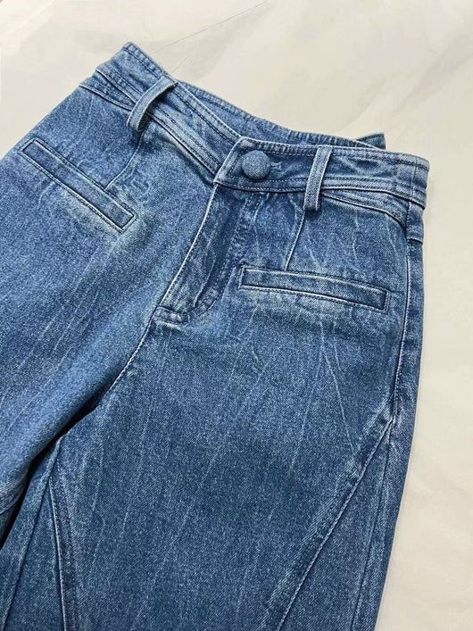 Pantalones Vaqueros Talle Alto con Moño y Pierna Ancha - Image 13