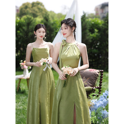 Vestido de Dama de Honor Verde Estilo Nacional - Image 2