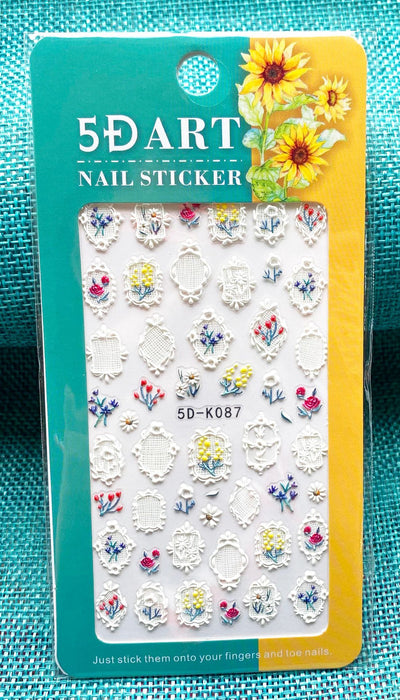 Stickers de Uñas 3D con Relieve - Diseño Cuadros y Moños para Verano - Image 11