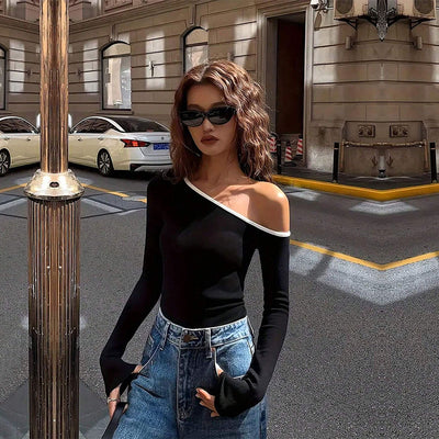 Blusa Hombro Descubierto Estilo Europeo - Diseño Exclusivo para Otoño e Invierno - Image 4