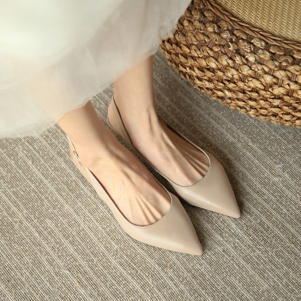 Sandalias Retro Francesas Estilo Baotou con Talón Abierto