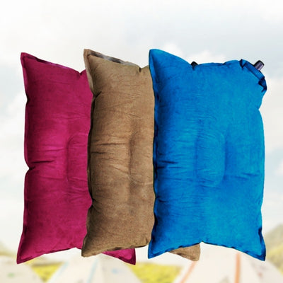 Almohada Inflable de Viaje Cuadrada con Flocado PVC
