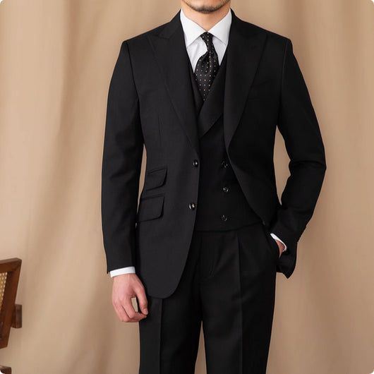 Traje Ejecutivo Tres Piezas Lana Pura Color Sólido - Image 7