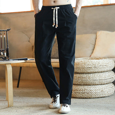 Pantalones de Lino Estilo Chino para Hombre - Algodón y Lino Holgados Talla Grande - Image 2