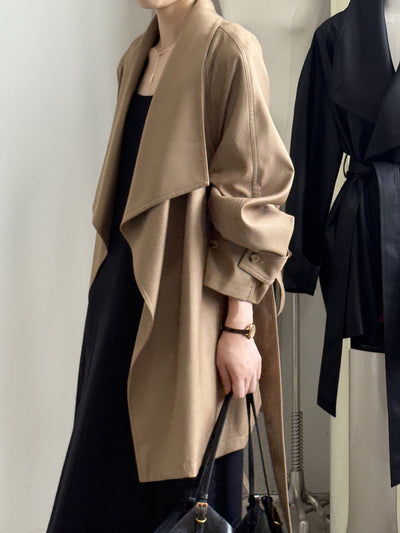 Chaqueta Cortavientos Suelta con Solapa Ancha para Mujer - Colección Otoño - Image 9